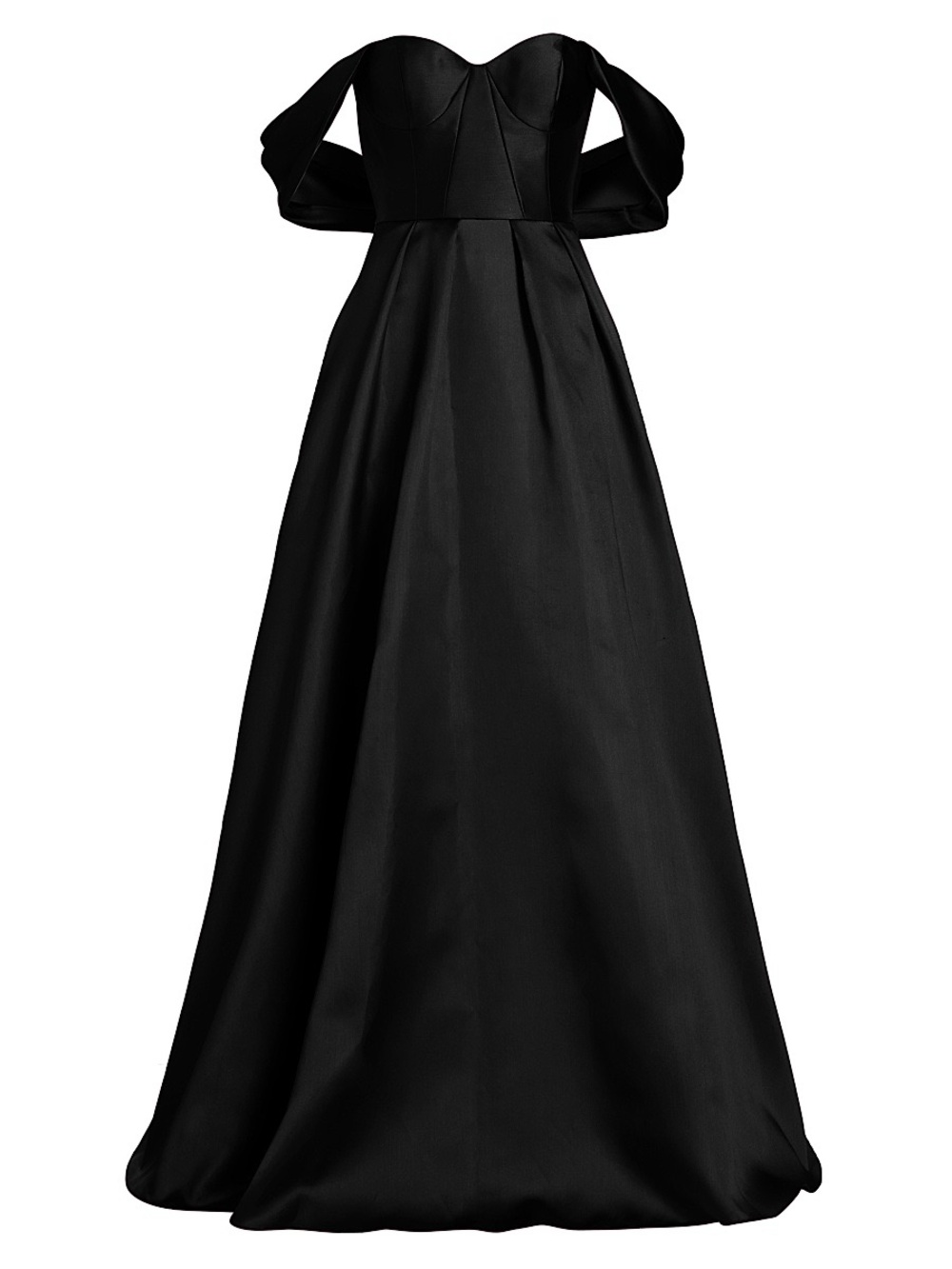VERA WANG Bridesmaids Viktor Off-The-Shoulder Gown - Black Maxi Dress